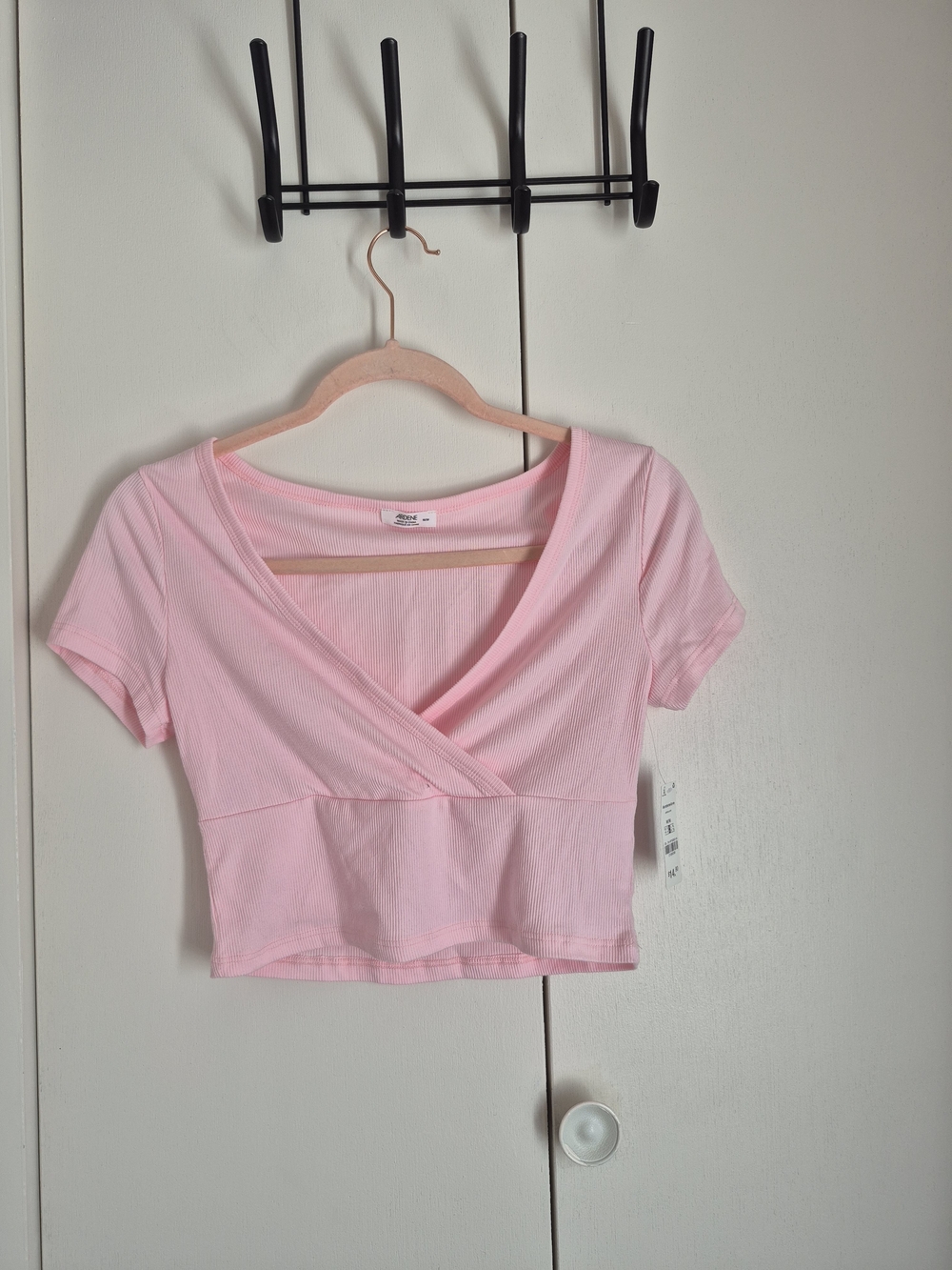Ardene Pink Wrap-Front Crop Top